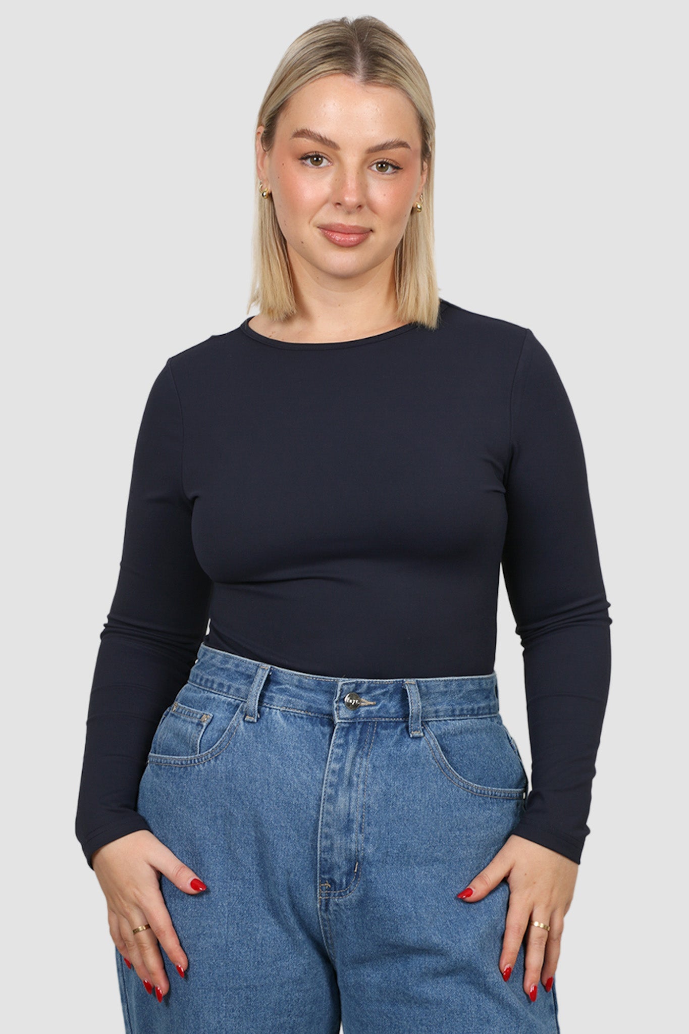 L/S BODYSUIT NAVY - Fayt The Label