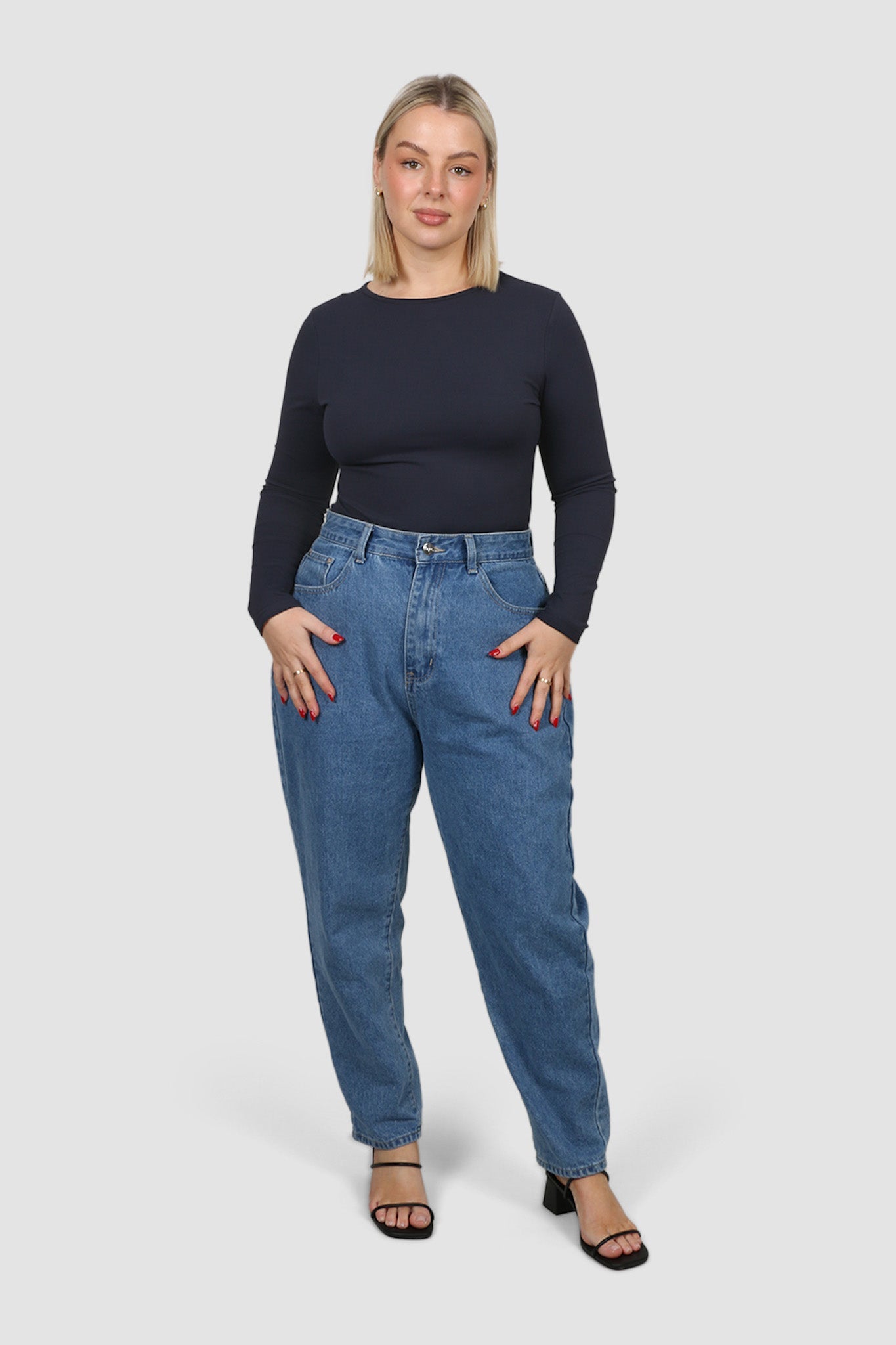 L/S BODYSUIT NAVY - Fayt The Label