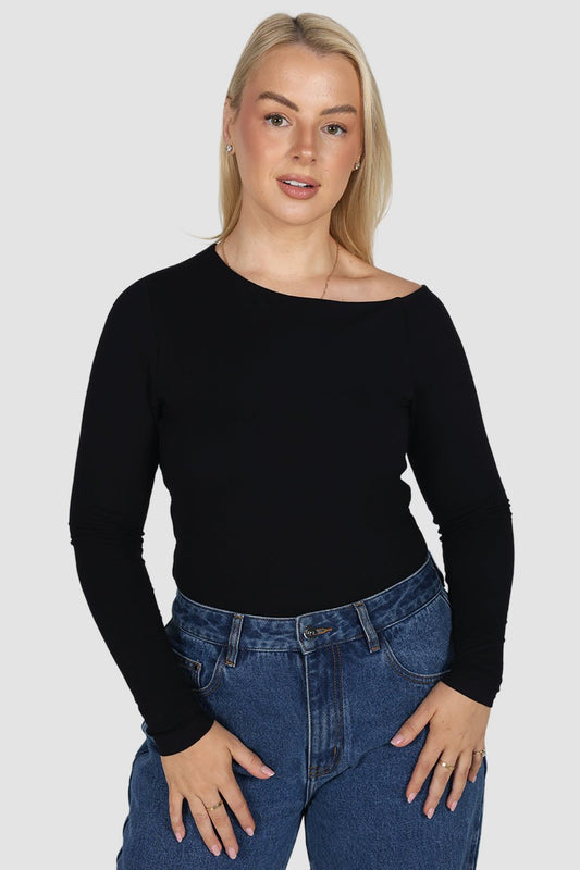LULA LONG SLEEVE TOP BLACK - Fayt The Label