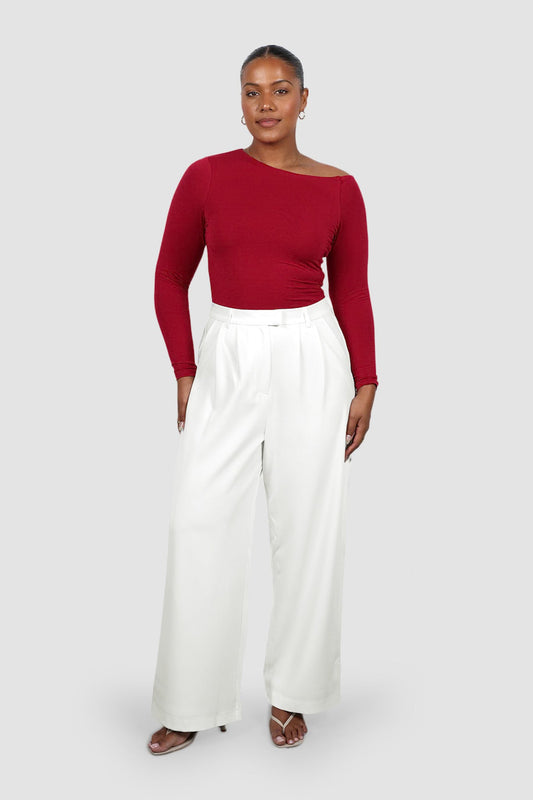 LULA LONG SLEEVE TOP CRIMSON - Fayt The Label