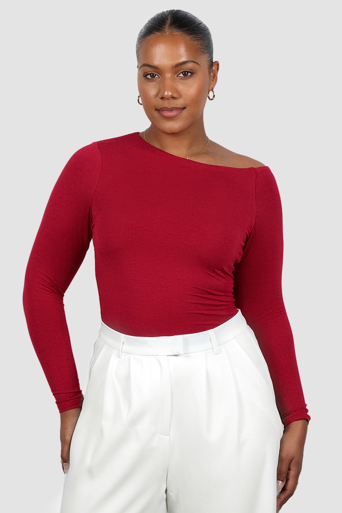 LULA LONG SLEEVE TOP CRIMSON - Fayt The Label