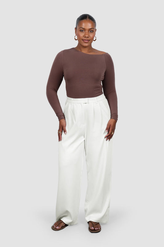 LULA LONG SLEEVE TOP DEEP MOCHA - Fayt The Label