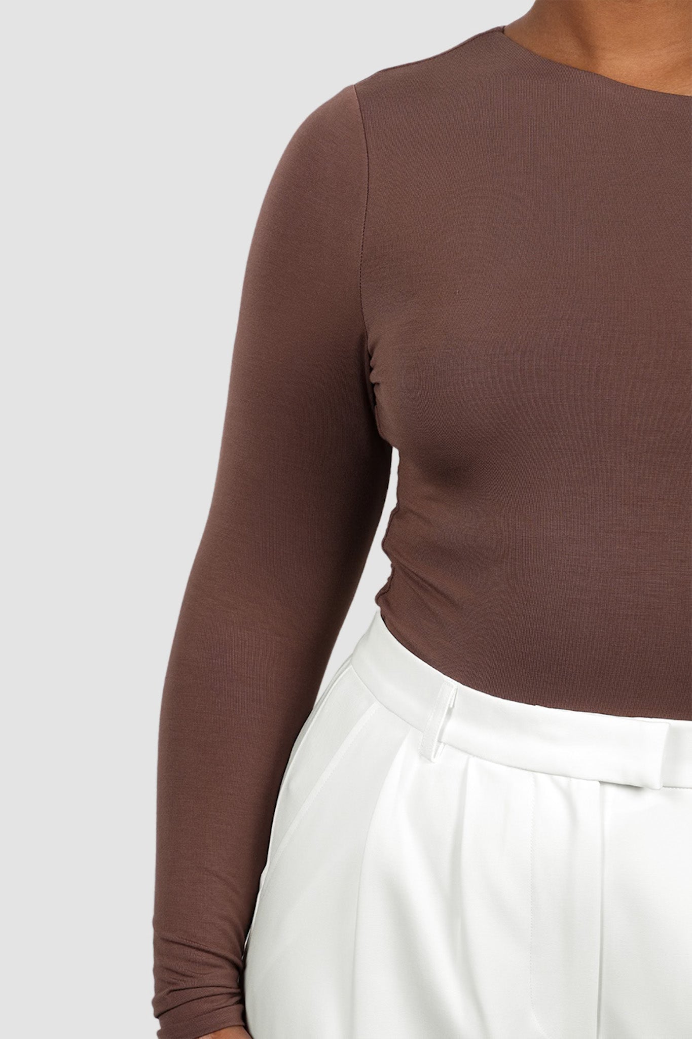 LULA LONG SLEEVE TOP DEEP MOCHA - Fayt The Label