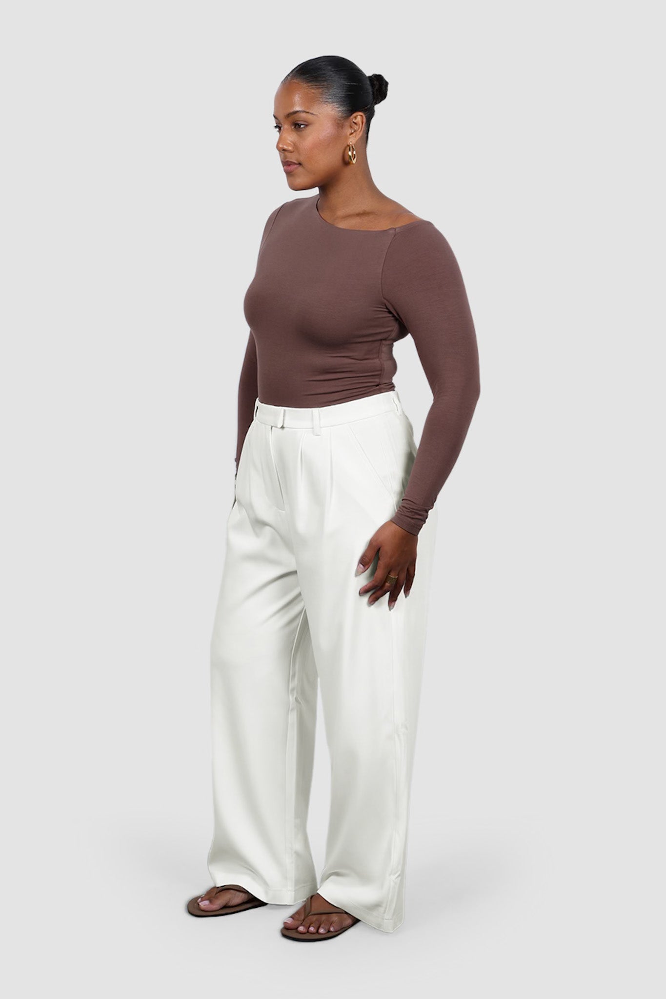 LULA LONG SLEEVE TOP DEEP MOCHA - Fayt The Label