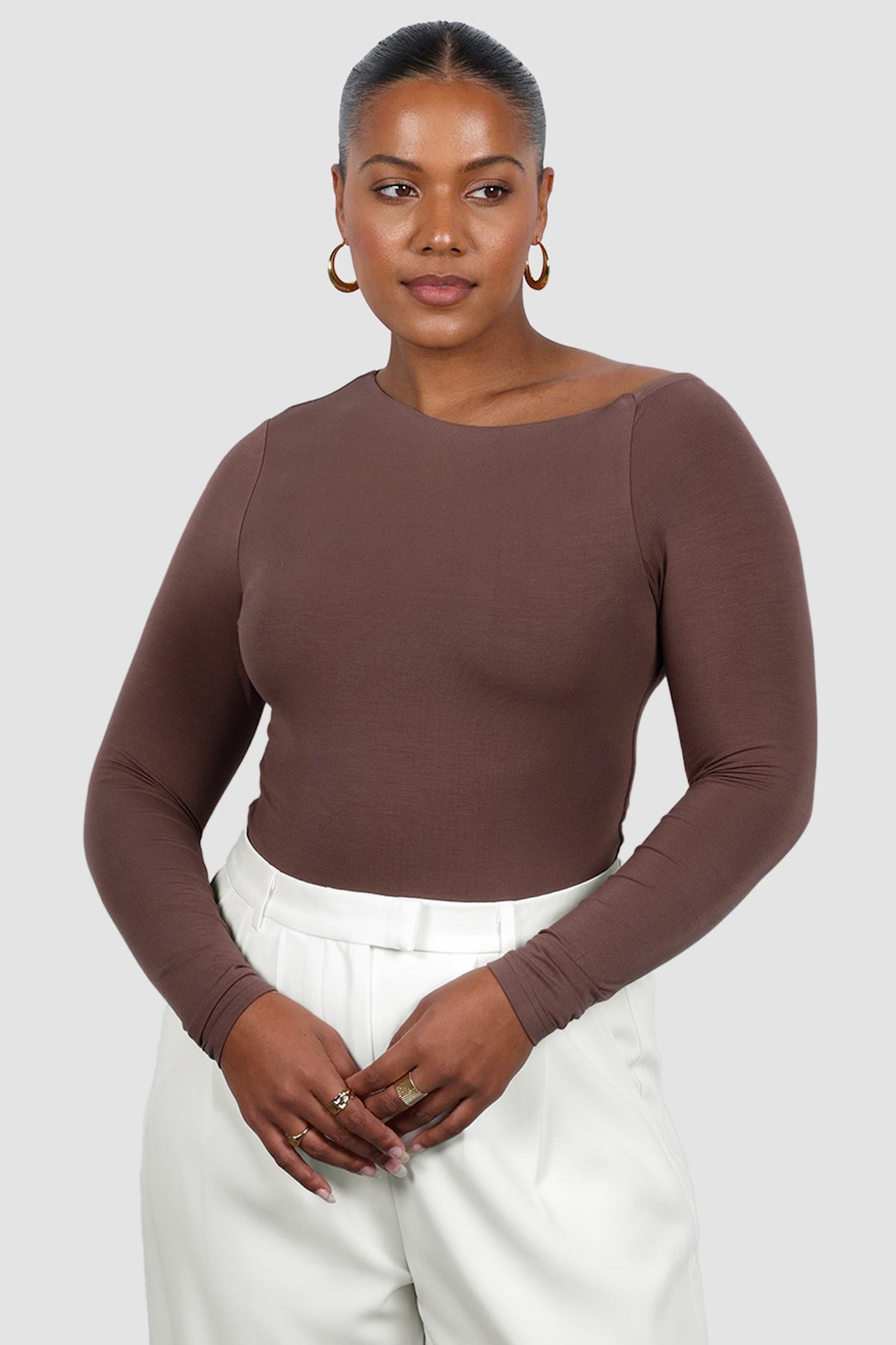 LULA LONG SLEEVE TOP DEEP MOCHA - Fayt The Label