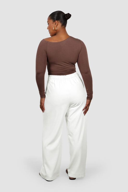 LULA LONG SLEEVE TOP DEEP MOCHA - Fayt The Label