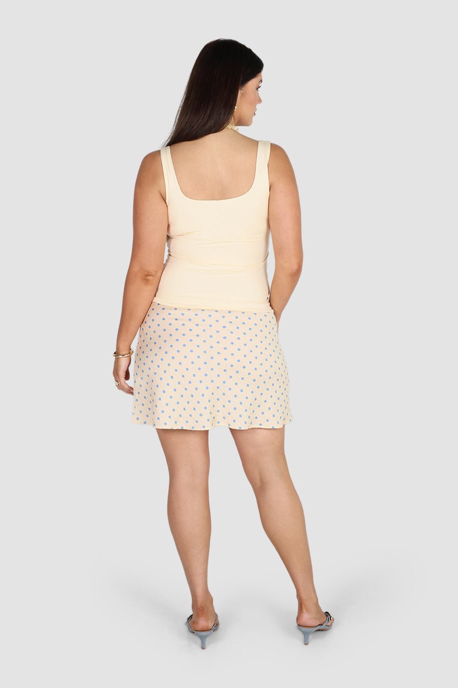 LULU MINI SKIRT BLUE POLKA - Fayt The Label