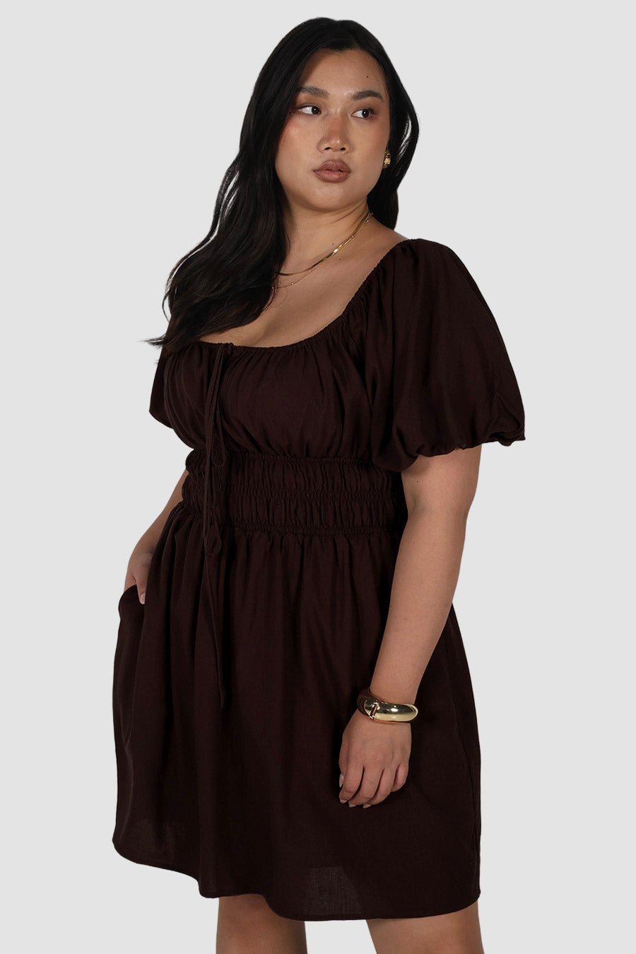 LUMA MINI DRESS ESPRESSO - Fayt The Label