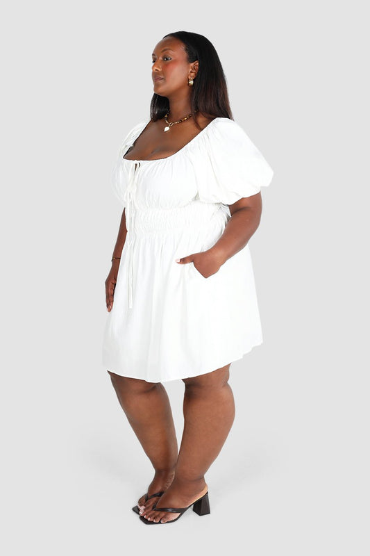 LUMA MINI DRESS WHITE - Fayt The Label