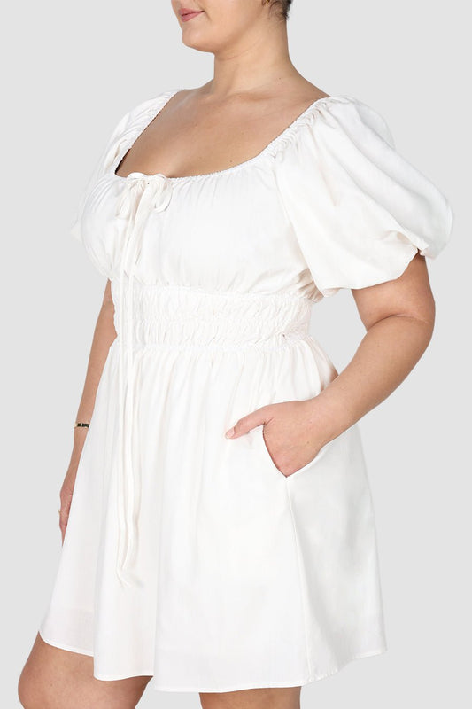LUMA MINI DRESS WHITE - Fayt The Label