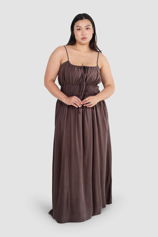 LUNARA MAXI DRESS MOCHA - Fayt The Label