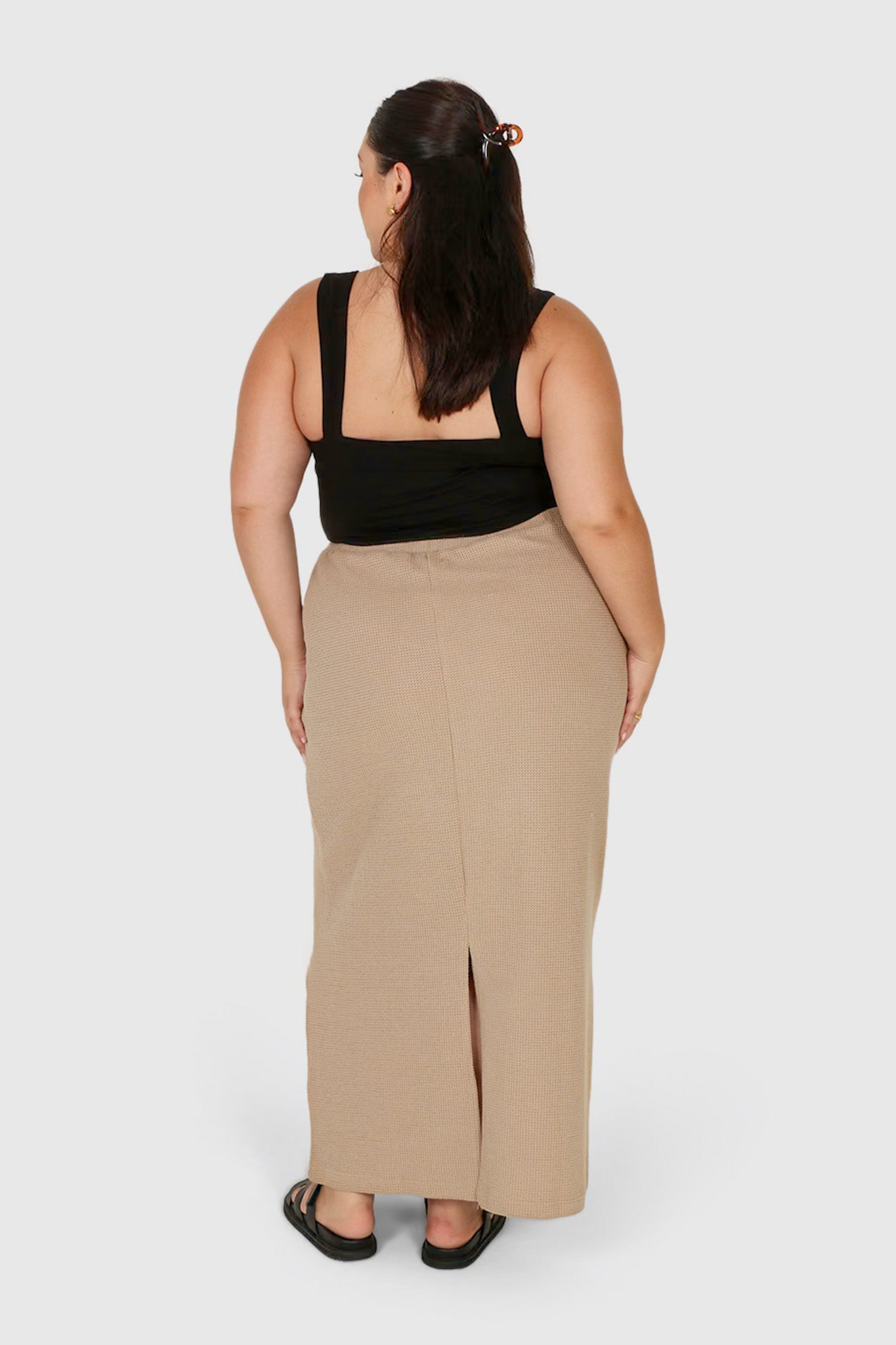 MARLEY WAFFLE MAXI SKIRT BISCUIT - Fayt The Label