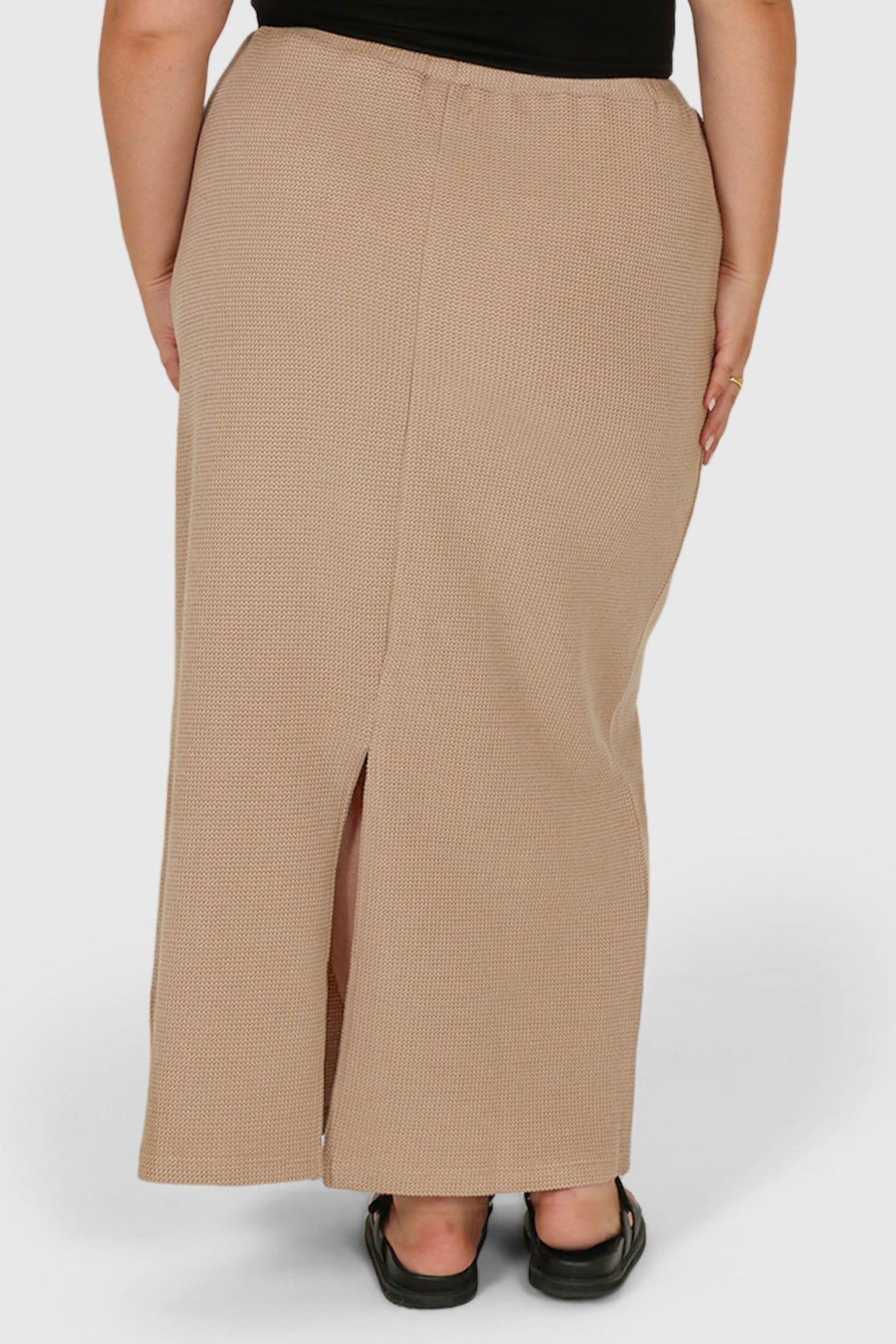 MARLEY WAFFLE MAXI SKIRT BISCUIT - Fayt The Label