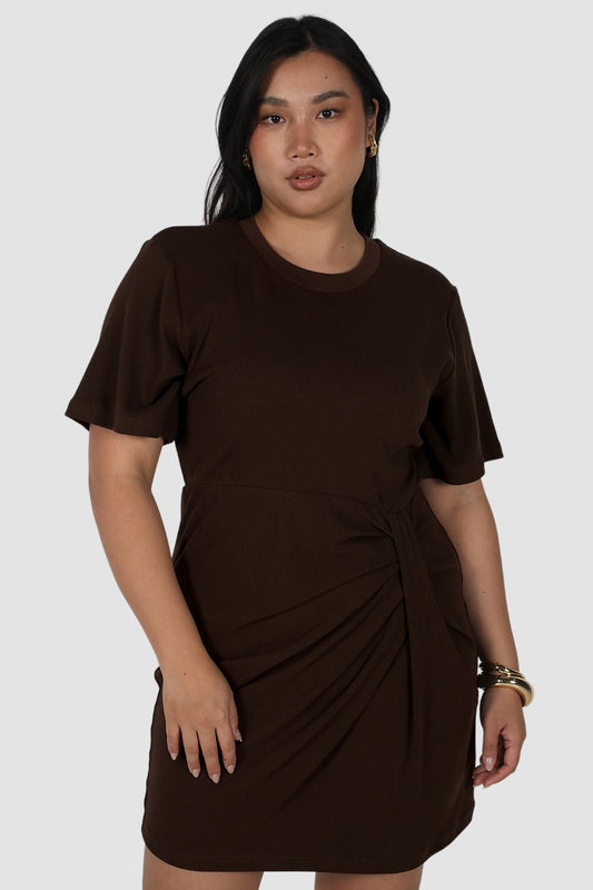 MARNIE MINI DRESS ESPRESSO - Fayt The Label