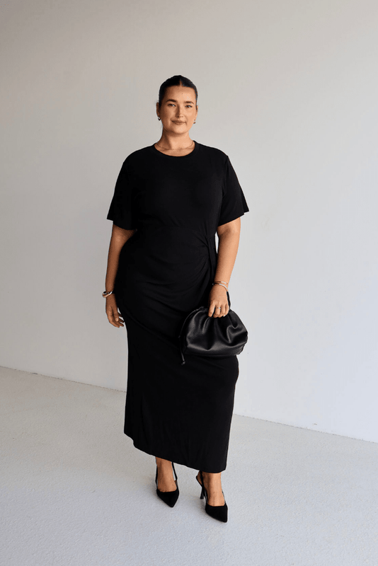 MARNIE RIB DRESS BLACK - Fayt The Label