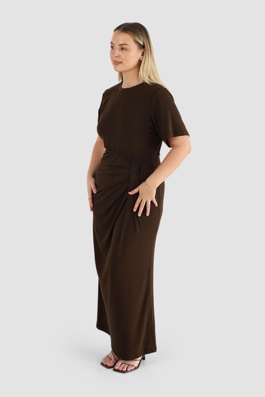 MARNIE RIB DRESS ESPRESSO - Fayt The Label