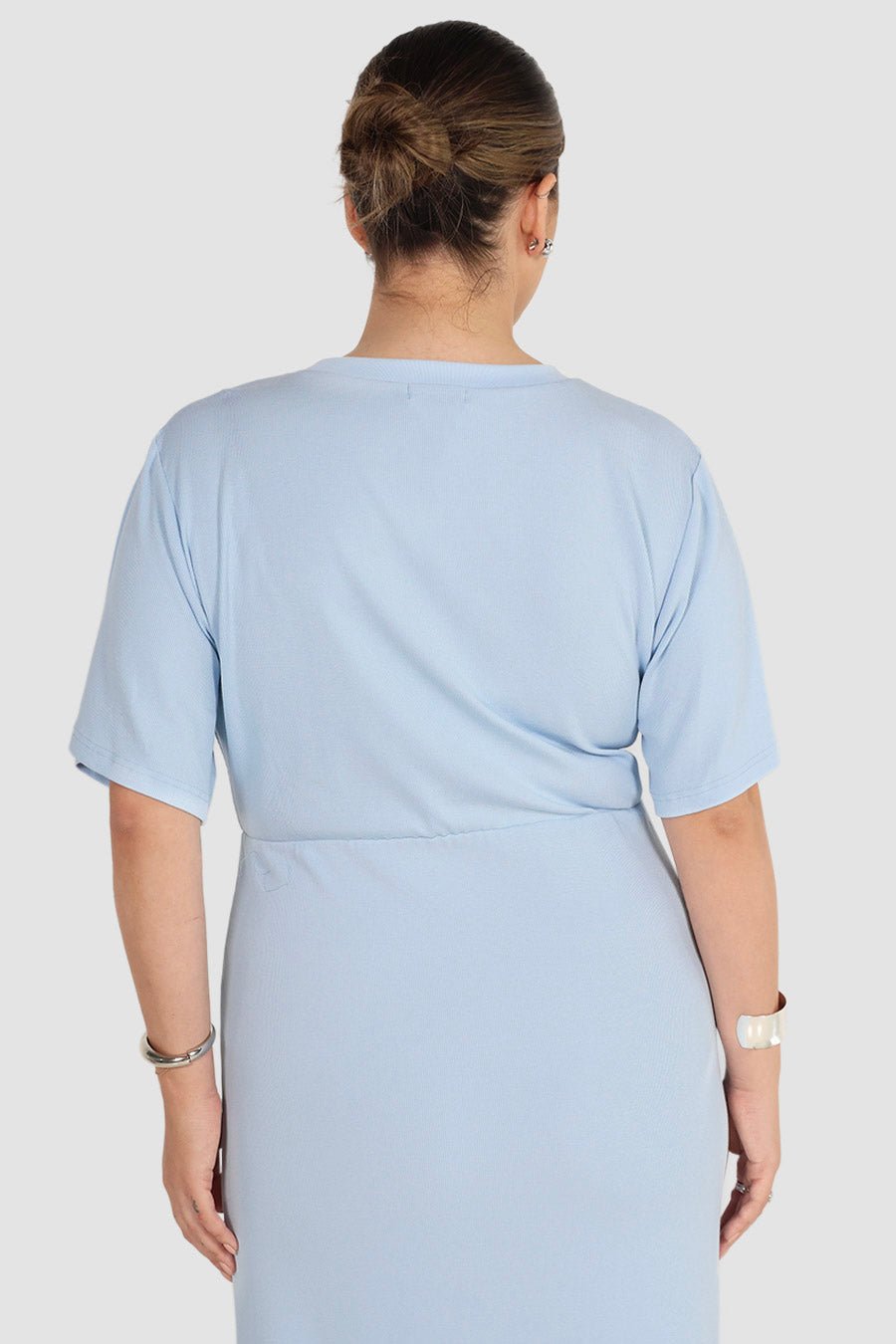 MARNIE RIB DRESS POWDER BLUE - Fayt The Label
