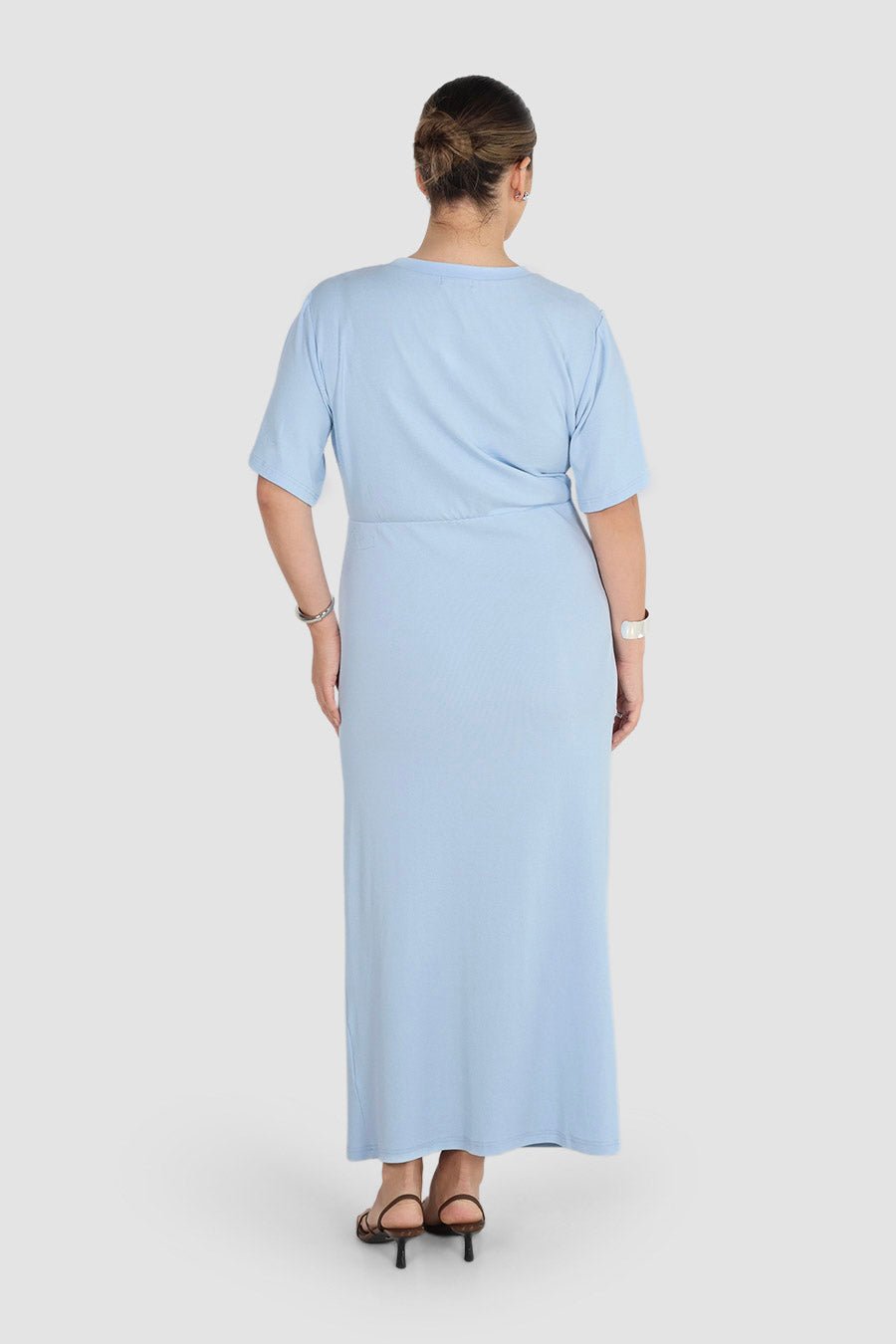 Marnie Rib Knit Dress Powder Blue Fayt The Label Marnie Rib Knit Dress Powder Blue Fayt The Label