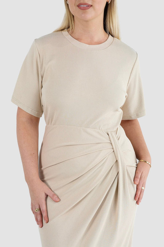 MARNIE RIB DRESS VANILLA - Fayt The Label