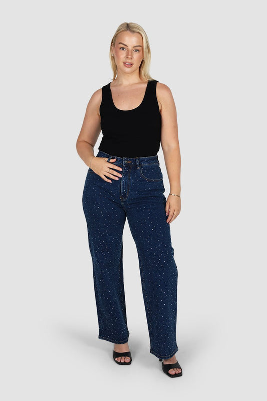 MILLER SPARKLE JEAN DEEP BLUE - Fayt The Label