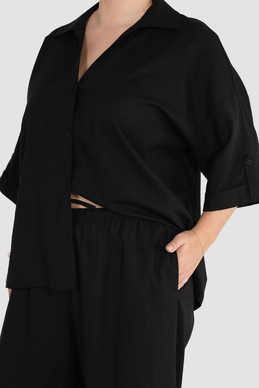 MILOS BUTTON SHIRT BLACK - Fayt The Label