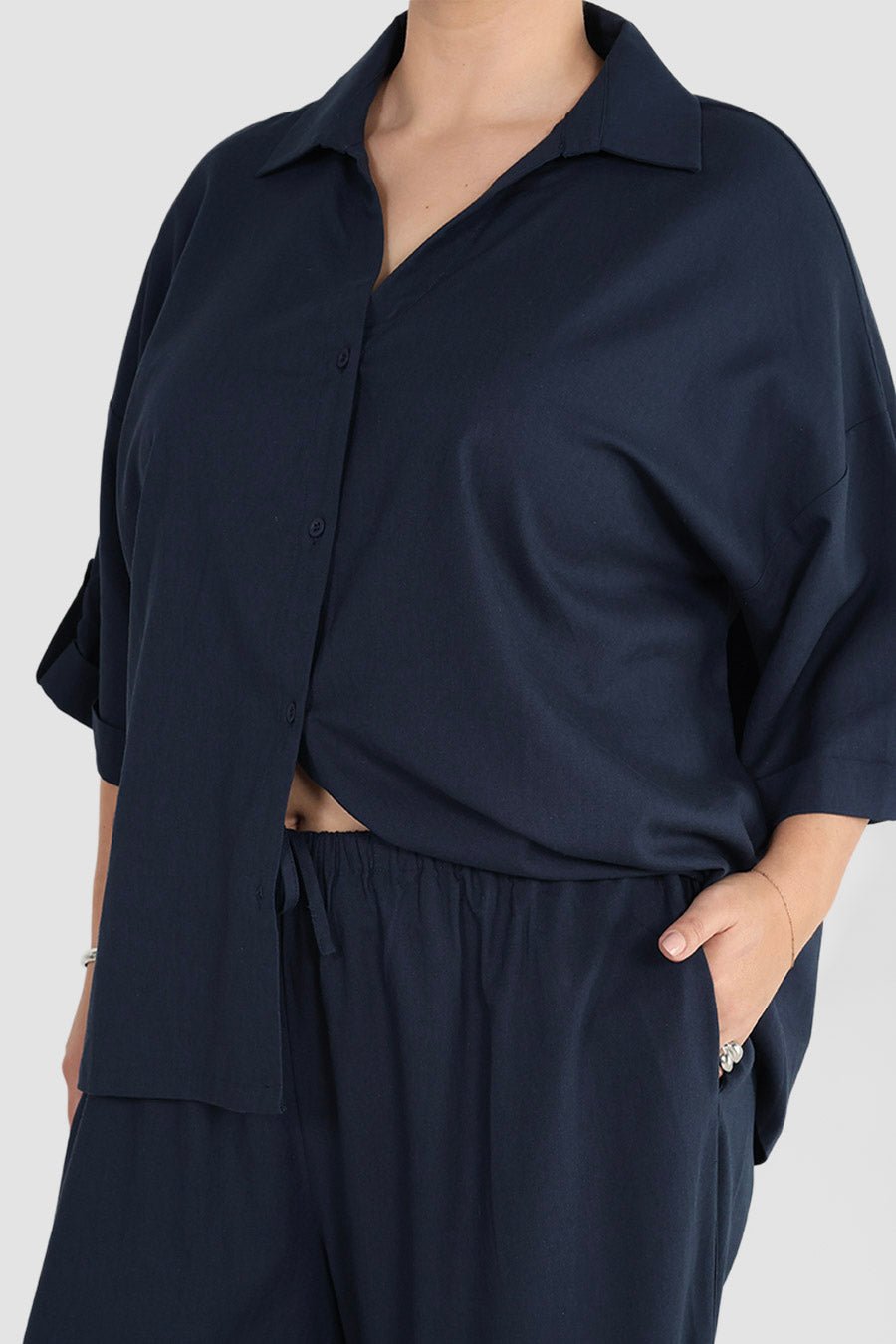 MILOS BUTTON SHIRT NAVY - Fayt The Label