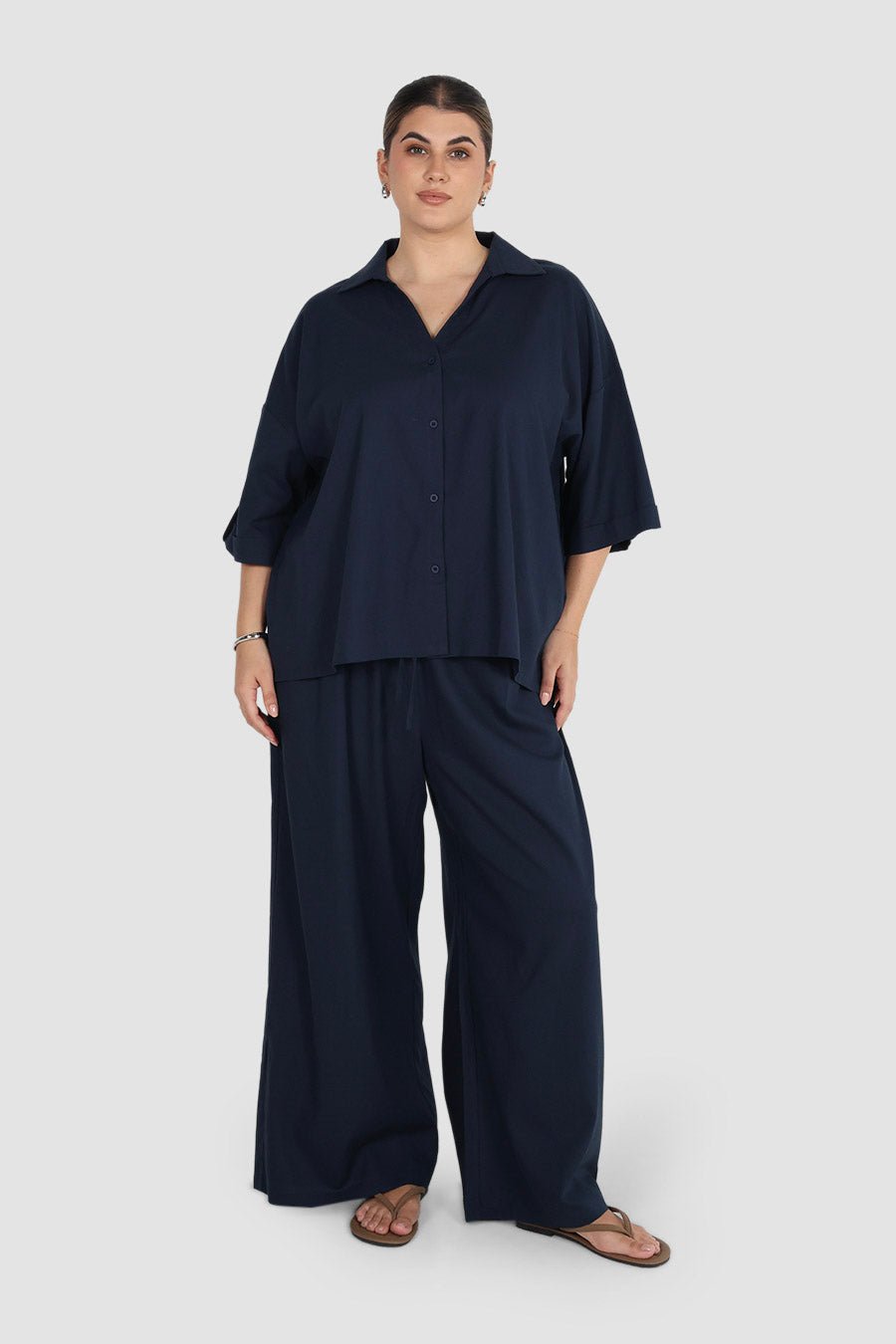 MILOS BUTTON SHIRT NAVY - Fayt The Label