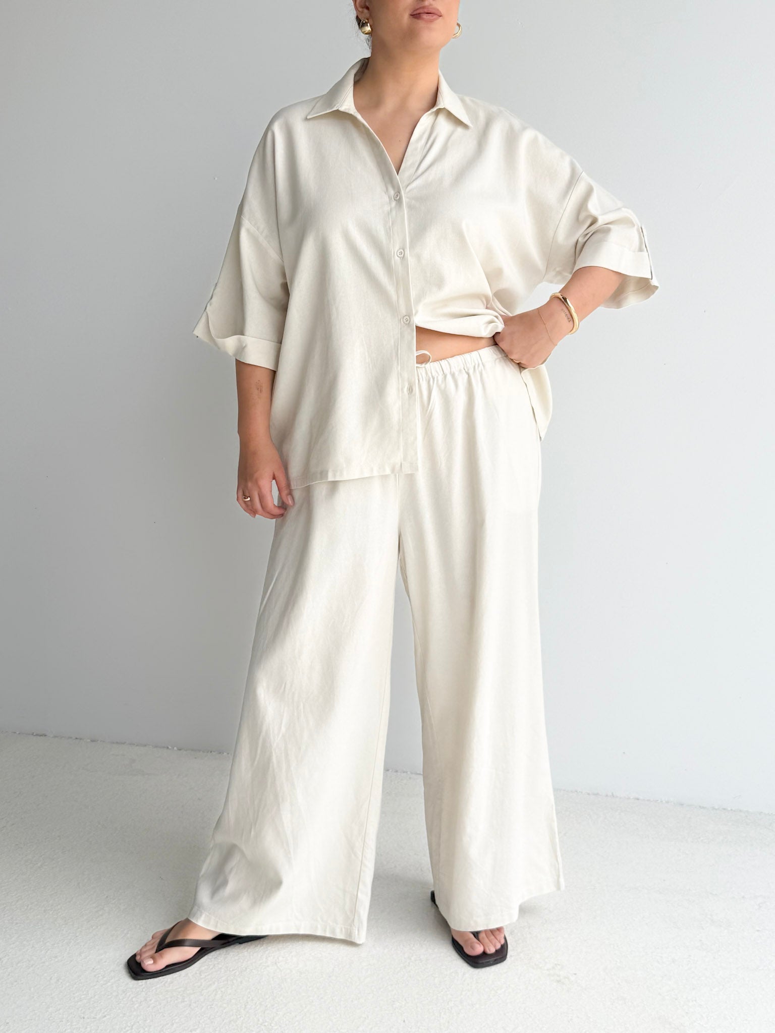 MILOS BUTTON SHIRT VANILLA - Fayt The Label