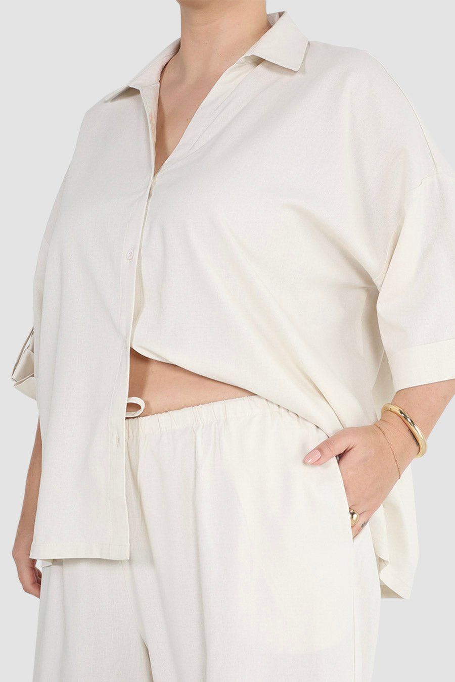MILOS BUTTON SHIRT VANILLA - Fayt The Label