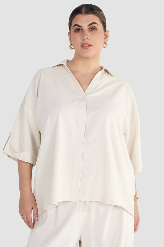 MILOS BUTTON SHIRT VANILLA - Fayt The Label