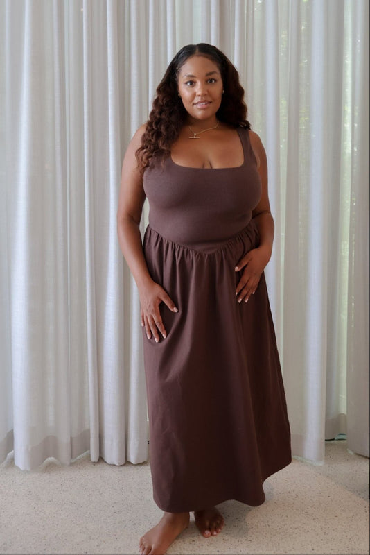 MYRA DRESS CHOCOLATE - Fayt The Label