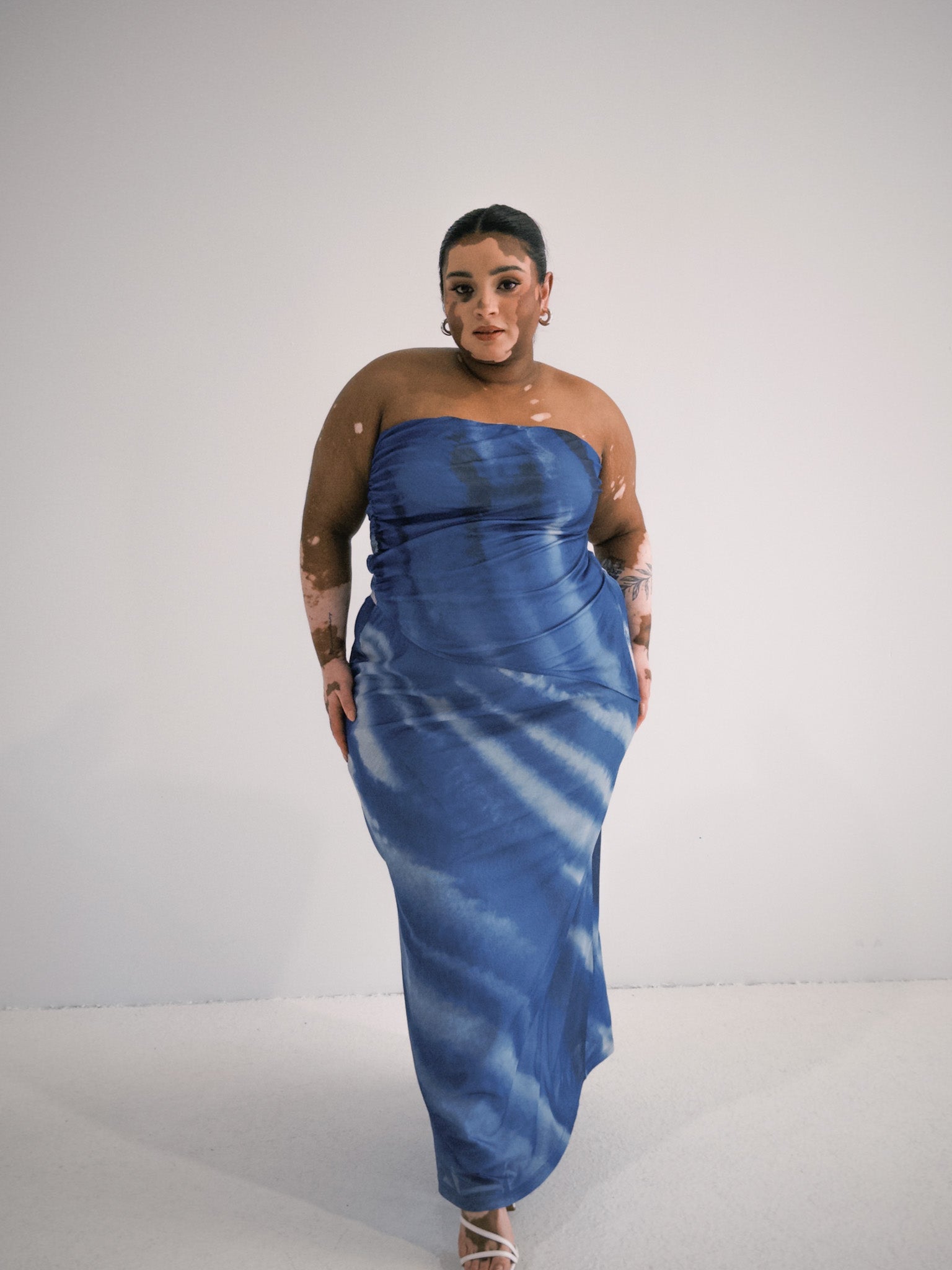 NAELLA ASYMMETRICAL TOP AZURE WASH - Fayt The Label