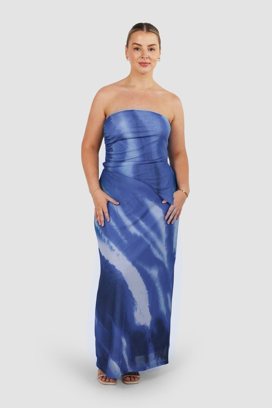 NAELLA ASYMMETRICAL TOP AZURE WASH - Fayt The Label