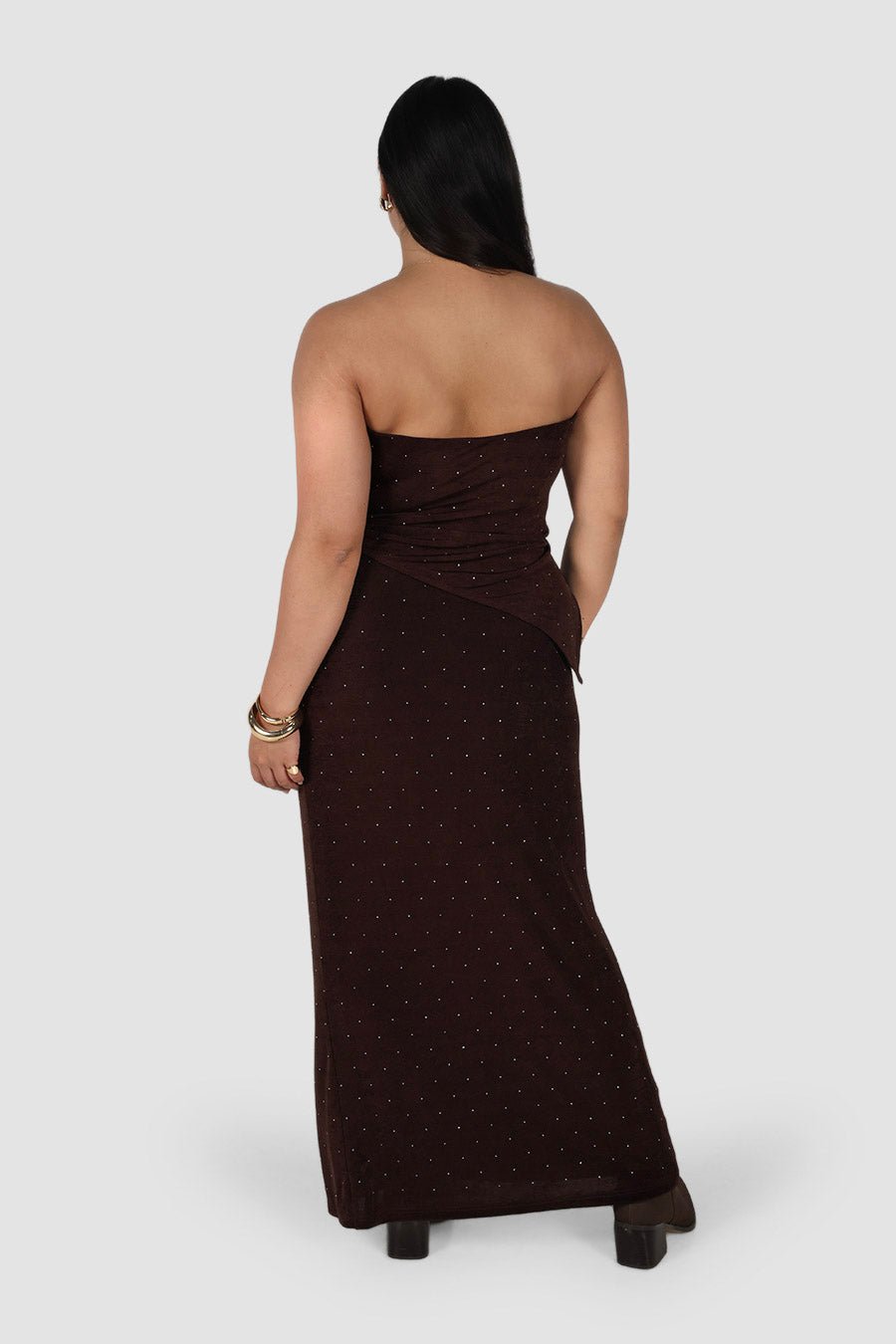 NAELLA TOP ESPRESSO SPARKLE - Fayt The Label