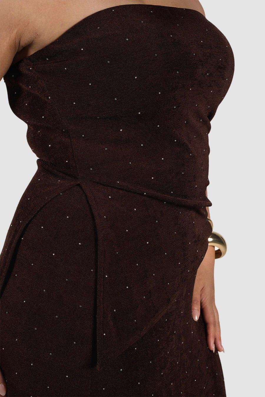 NAELLA TOP ESPRESSO SPARKLE - Fayt The Label