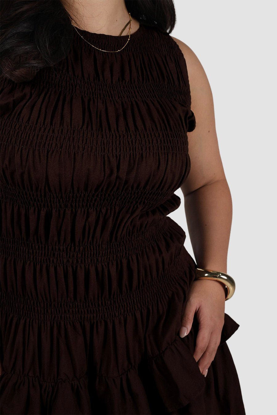 NARAH DRESS ESPRESSO - Fayt The Label