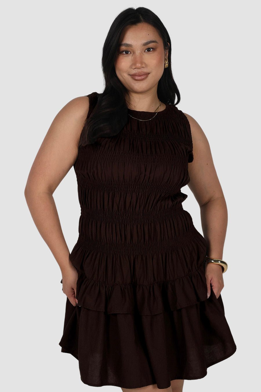 NARAH DRESS ESPRESSO - Fayt The Label