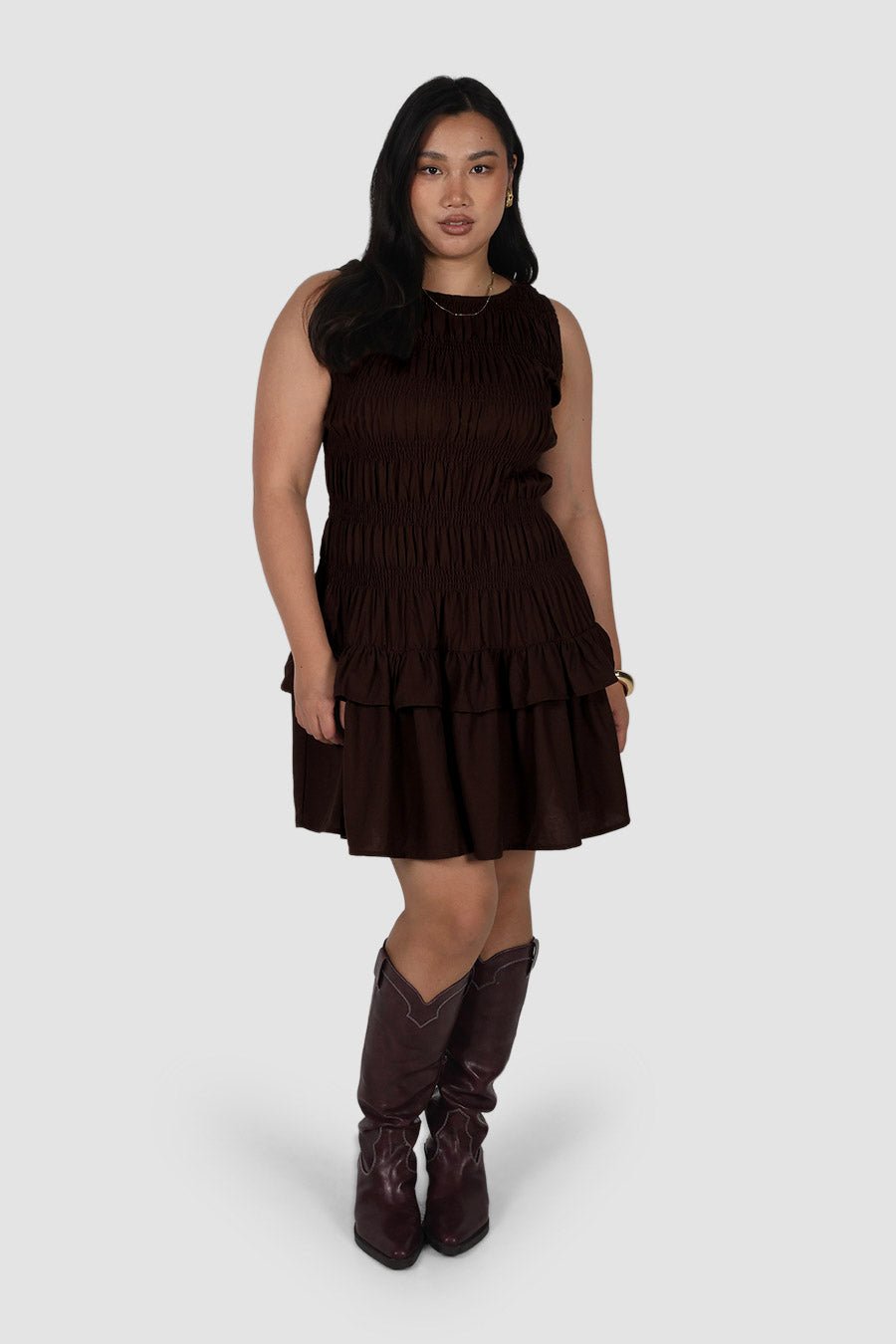 NARAH DRESS ESPRESSO - Fayt The Label