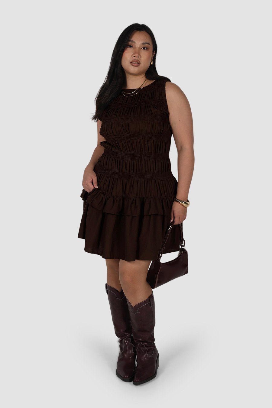 NARAH DRESS ESPRESSO - Fayt The Label