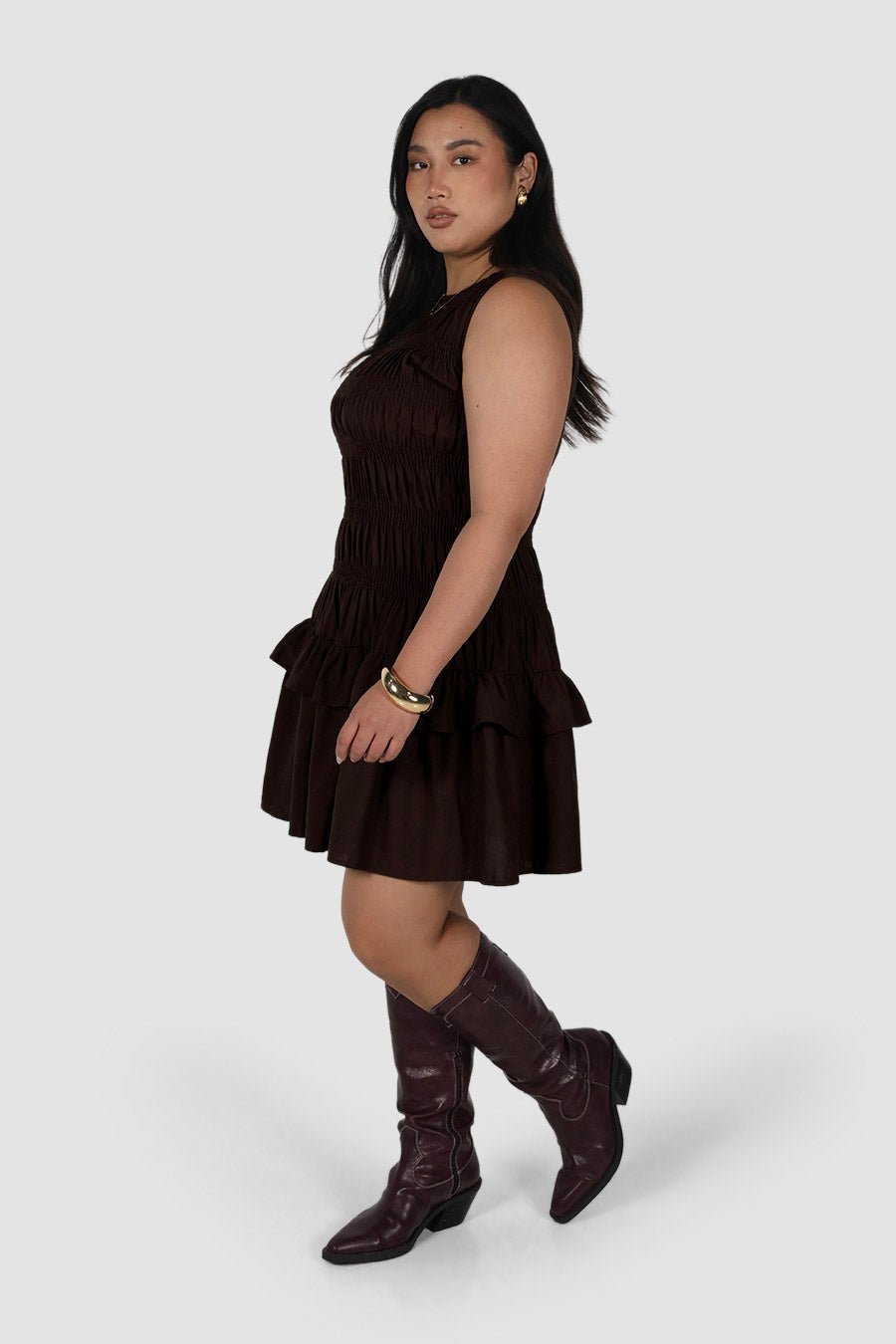 NARAH DRESS ESPRESSO - Fayt The Label