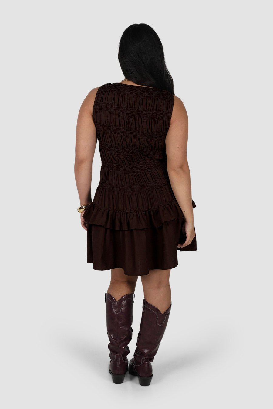 NARAH DRESS ESPRESSO - Fayt The Label