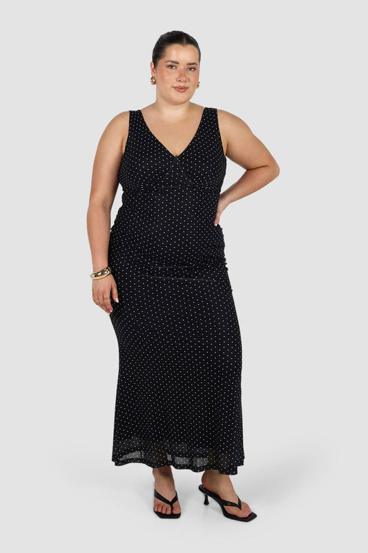 NATALIA DRESS BLACK SPOT - Fayt The Label