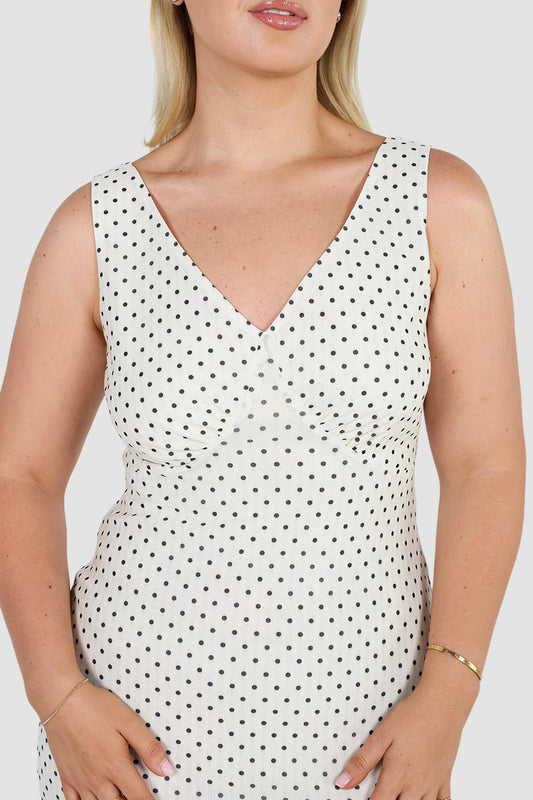 NATALIA DRESS WHITE SPOT - Fayt The Label