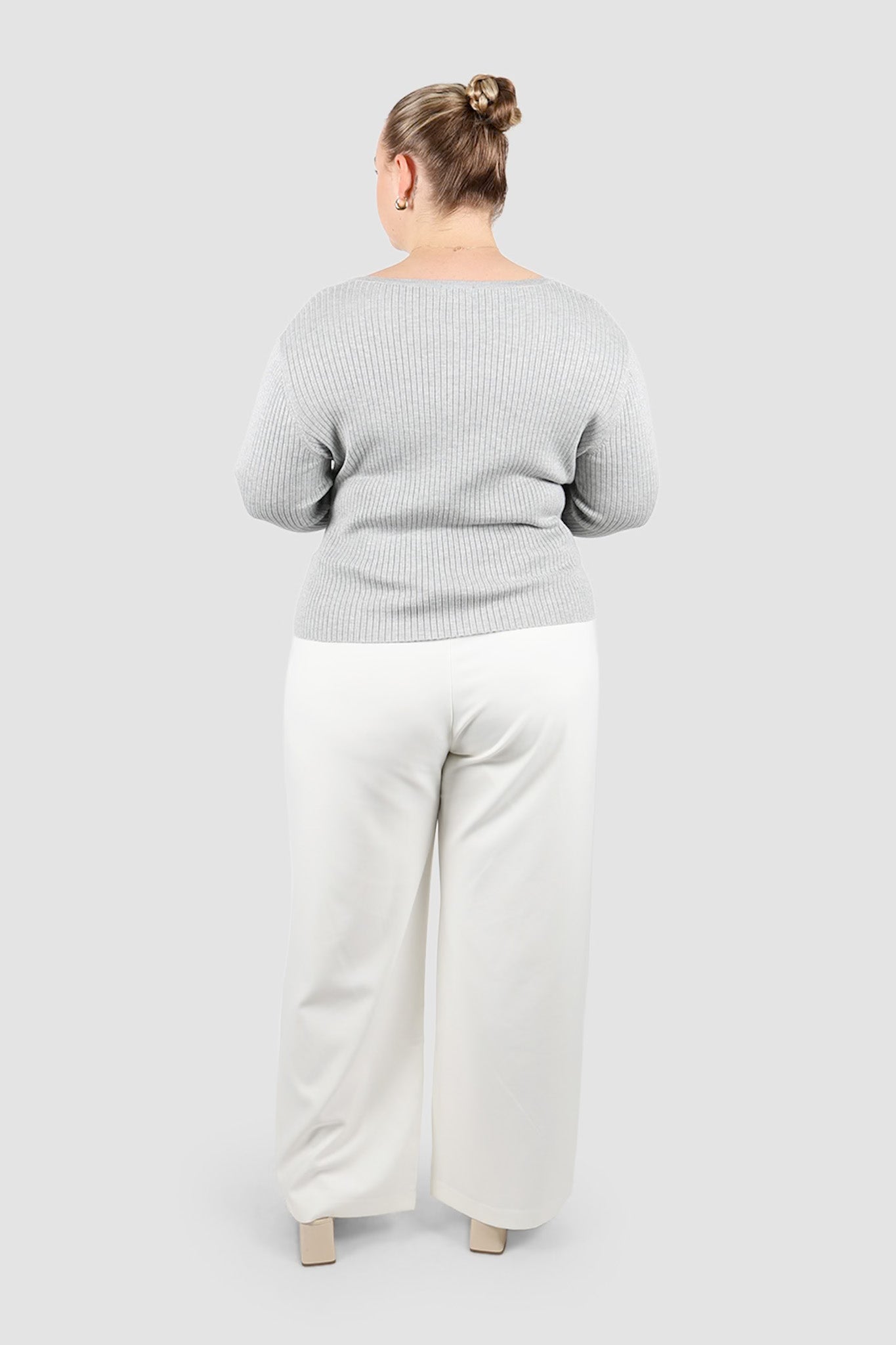 NIVARA RIB CARDIGAN GREY MARLE - Fayt The Label