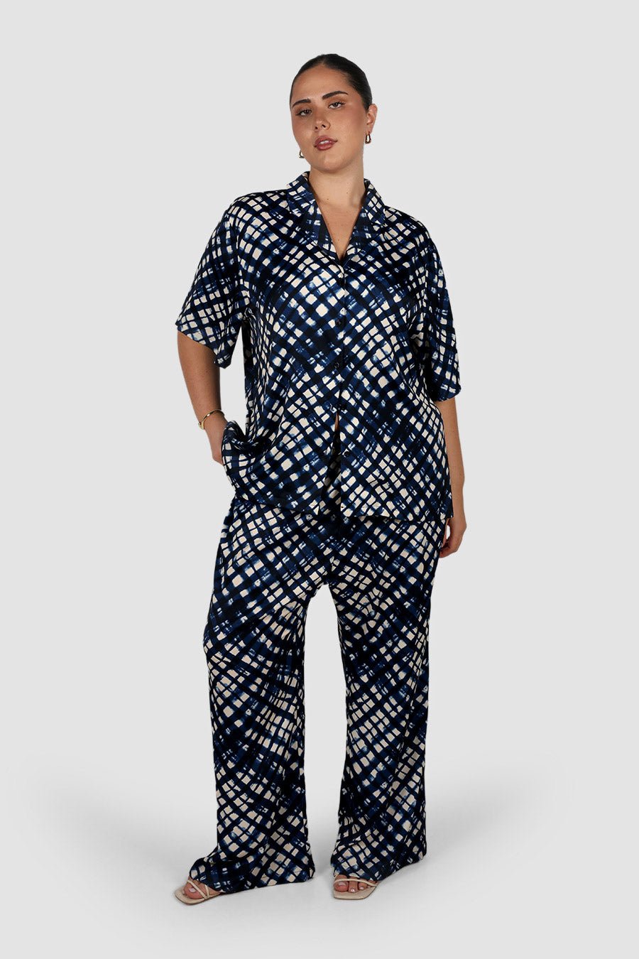 NOA SHIRT MIDNIGHT LATTICE - Fayt The Label