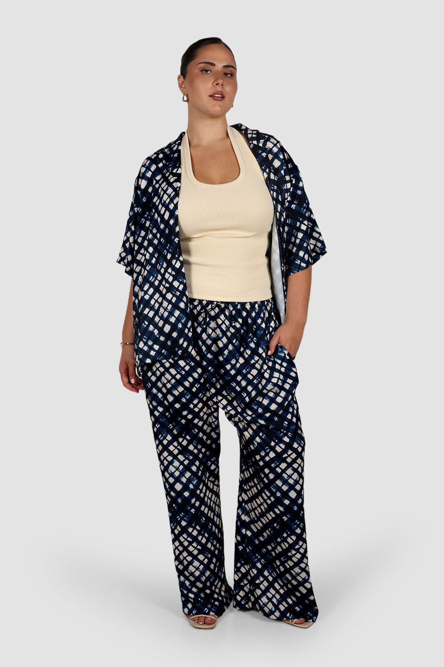 NOA SHIRT MIDNIGHT LATTICE - Fayt The Label