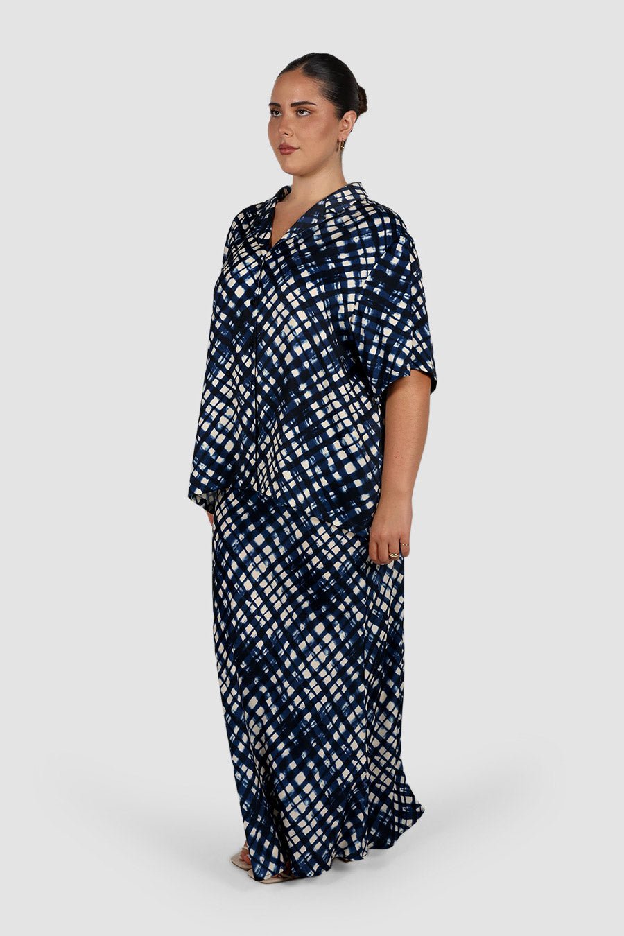 NOA SHIRT MIDNIGHT LATTICE - Fayt The Label