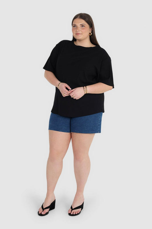 NOLYN RIB TEE BLACK - Fayt The Label