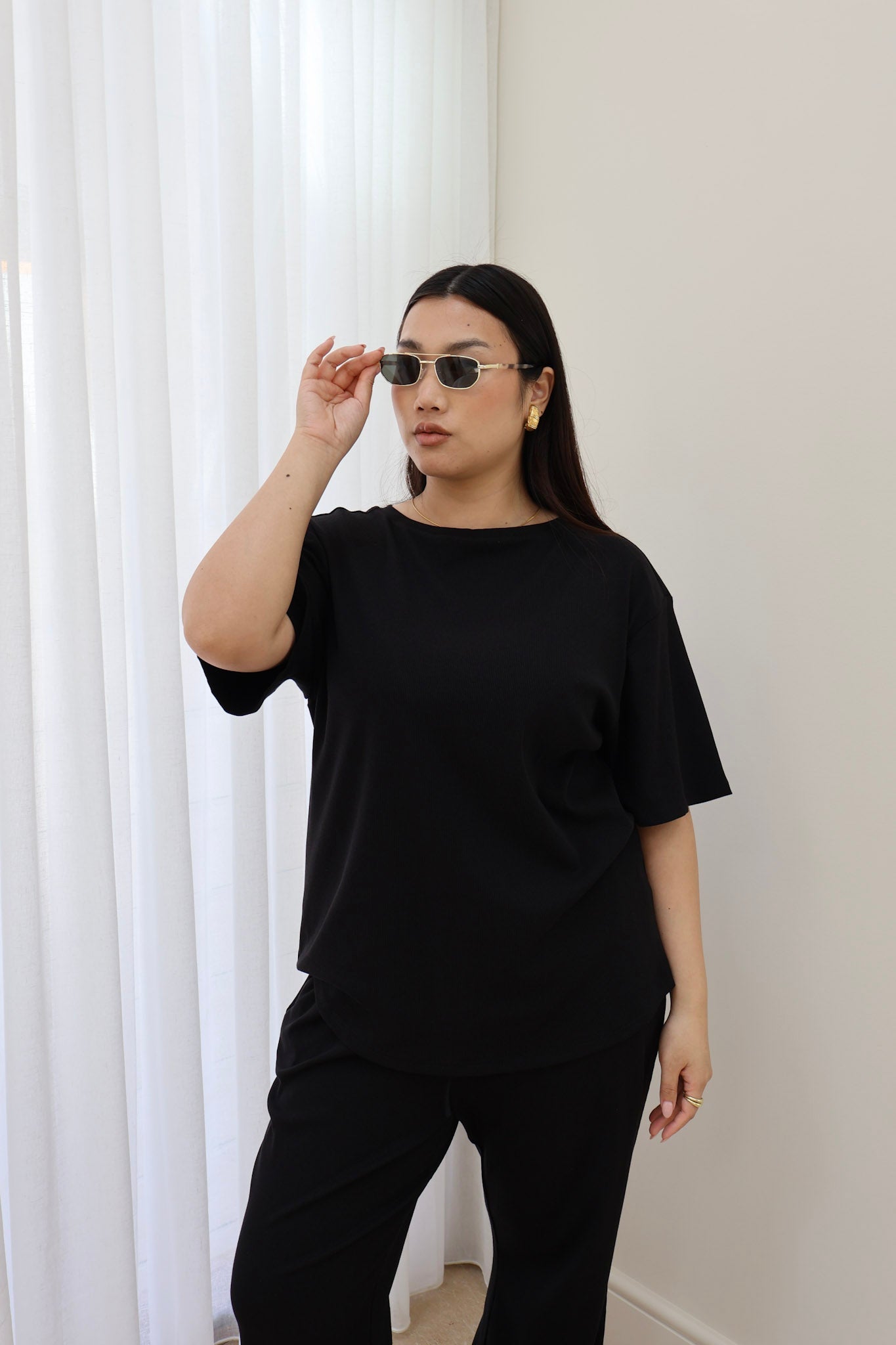 NOLYN RIB TEE BLACK - Fayt The Label