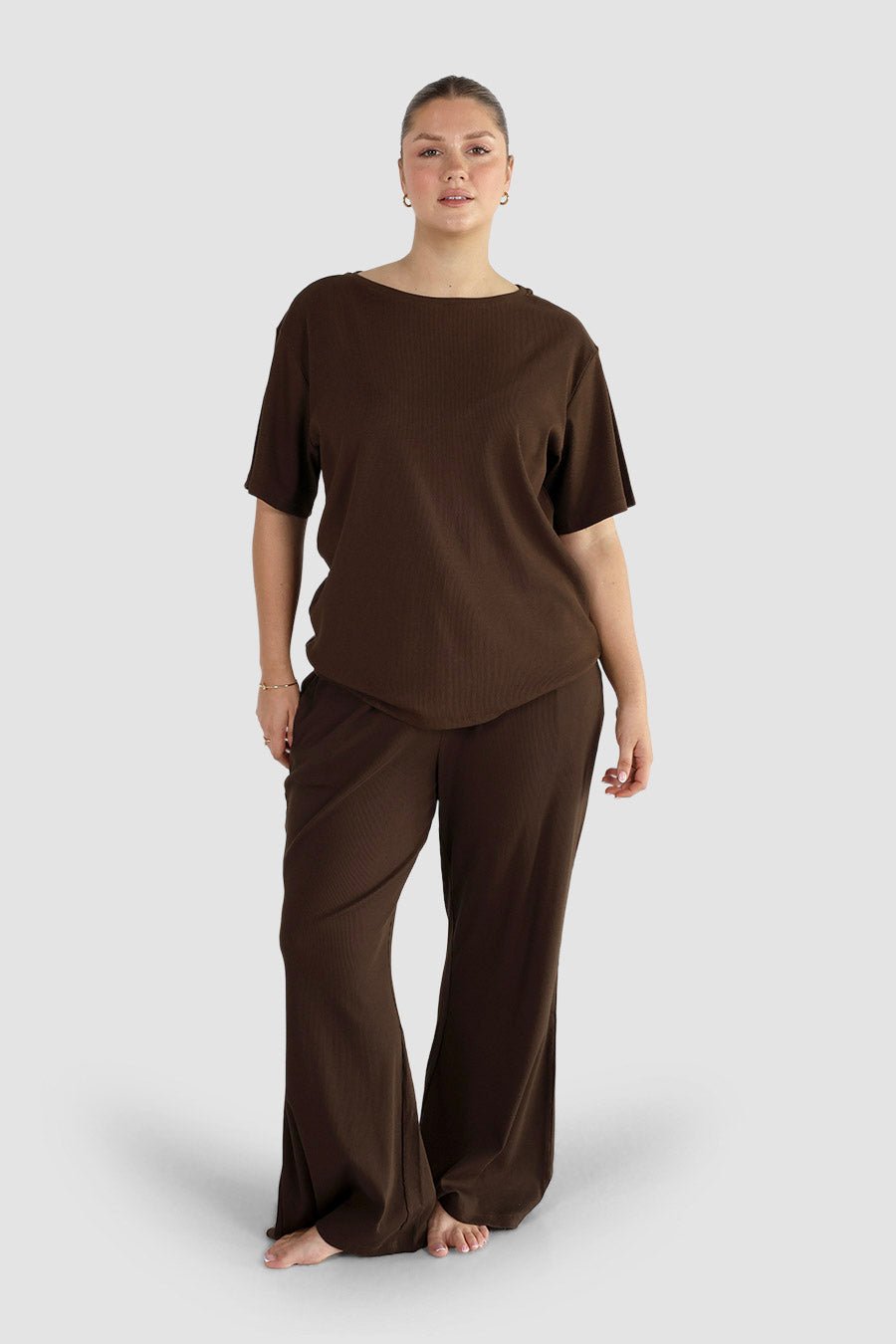 NOLYN RIB TEE ESPRESSO - Fayt The Label